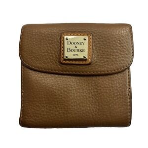 Dooney & Bourke Pebble Leather Wallet Small Flap Brown
